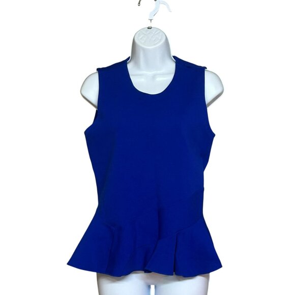 J Crew Blue Sleeveless Peplum Top Size S - Picture 1 of 5